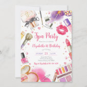 Invitation d'anniversaire Spa Party Glitz and Glam (Devant)