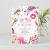 Invitation d'anniversaire Spa Party Glitz and Glam (Debout devant)