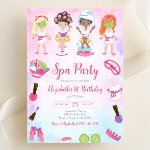Invitation d'anniversaire Spa Party Glitz and Glam
