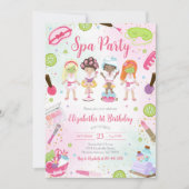 Invitation d'anniversaire Spa Party Glitz et Glam (Devant)