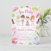 Invitation d'anniversaire Spa Party Glitz et Glam (Debout devant)
