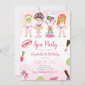 Invitation d'anniversaire Spa Party Glitz et Glam (Devant)