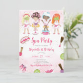 Invitation d'anniversaire Spa Party Glitz et Glam (Debout devant)