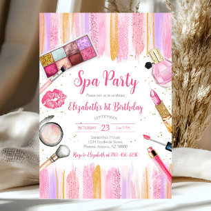 Invitation d'anniversaire Spa Party Glitz et Glam