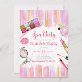 Invitation d'anniversaire Spa Party Glitz et Glam (Devant)