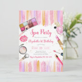 Invitation d'anniversaire Spa Party Glitz et Glam (Debout devant)