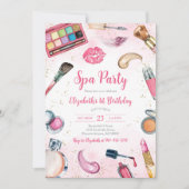 Invitation d'anniversaire Spa Party Glitz et Glam (Devant)