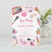 Invitation d'anniversaire Spa Party Glitz et Glam (Debout devant)