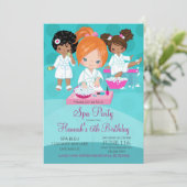 Invitation d'anniversaire spa pour les filles (Debout devant)