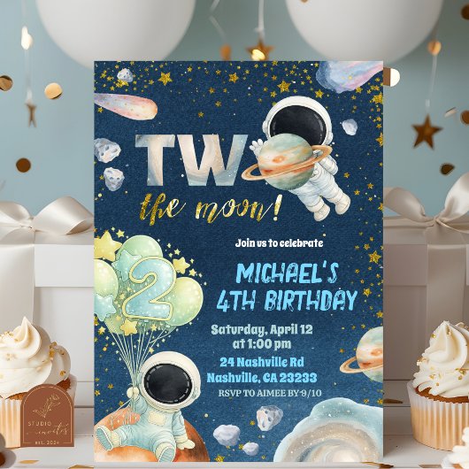 Invitation d'anniversaire Space Boy TWO pour la lu