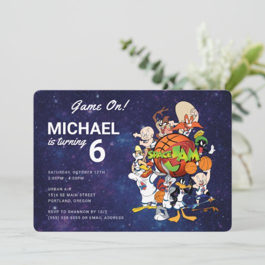 Invitation d'anniversaire SPACE JAM™ (Debout devant)