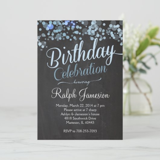 Invitation d'anniversaire Sparkle Parties scintill (Debout devant)