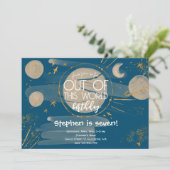 Invitation d'anniversaire spatiale hors de ce mond (Debout devant)