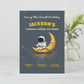 Invitation d'anniversaire spatiale hors de ce mond (Debout devant)