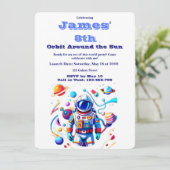 Invitation d'anniversaire spatiale personnalisée p (Debout devant)