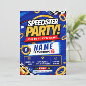 Invitation d'anniversaire Speedster Racing (Debout devant)