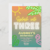 Invitation d'anniversaire Splash into Three 3rd (Devant)