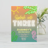 Invitation d'anniversaire Splash into Three 3rd (Debout devant)