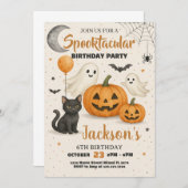 Invitation d'anniversaire Spooktacular Halloween (Devant / Derrière)