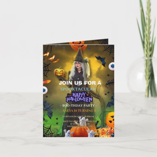 Invitation d'anniversaire Spooktacular Halloween (Devant)