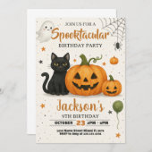 Invitation d'anniversaire Spooktacular Halloween (Devant / Derrière)
