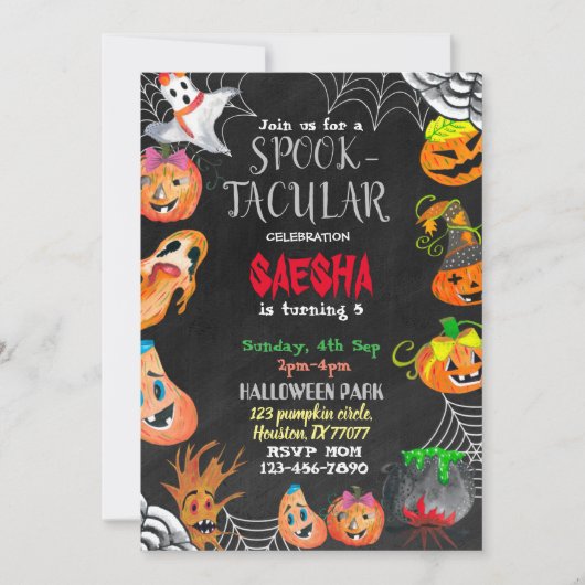 Invitation d'anniversaire Spooktacular Halloween 2 (Devant)