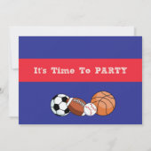 Invitation d'anniversaire sportive (Dos)