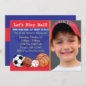 Invitation d'anniversaire sportive (Devant / Derrière)
