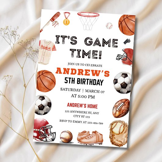 Invitation d'anniversaire sportive, Basketball Foo