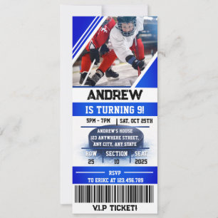 Invitation d'anniversaire sportive de billet de ho
