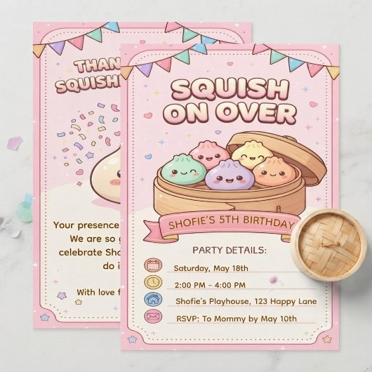 Invitation d'anniversaire Squish On Over