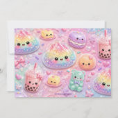 Invitation d'anniversaire Squishies Dumpling Paill (Dos)