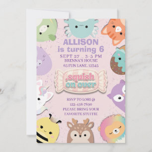Invitation d'anniversaire Squishmallow