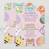 Invitation d'anniversaire Squishmallow (Devant / Derrière)