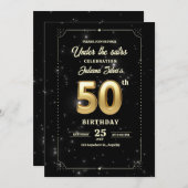Invitation d'anniversaire Starry Night, 50e annive (Devant / Derrière)