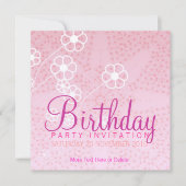 Invitation d'anniversaire Starry Pink (Devant)