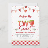 Invitation d'anniversaire Strawberry Two Sweet (Devant)