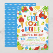 Invitation d'anniversaire Summer One Cool Dude 1st (Devant / Derrière)