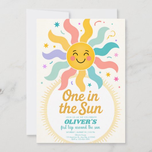 Invitation d'anniversaire Sunshine Baby (Devant)