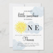 Invitation d'anniversaire Sunshine pour garçon ou  (Devant)