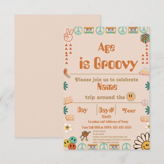 Invitation d'anniversaire super (Devant / Derrière)