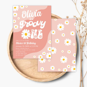 Invitation d'anniversaire super Retro Daisy Floral