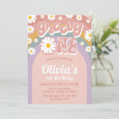 Invitation d'anniversaire super Retro Rainbow Dais (Debout devant)