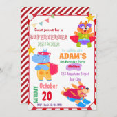 Invitation d'anniversaire Superhero (Devant / Derrière)