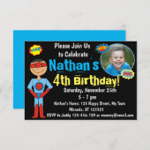 Invitation d'anniversaire Superhero (Devant / Derrière)