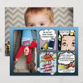 Invitation d'anniversaire Superhero (Devant / Derrière)