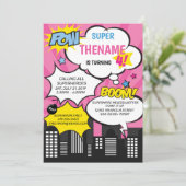 Invitation d'anniversaire Superhero (Debout devant)