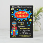 Invitation d'anniversaire Superhero (Debout devant)