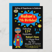 Invitation d'anniversaire Superhero (Devant / Derrière)