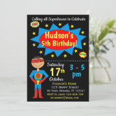 Invitation d'anniversaire Superhero (Debout devant)